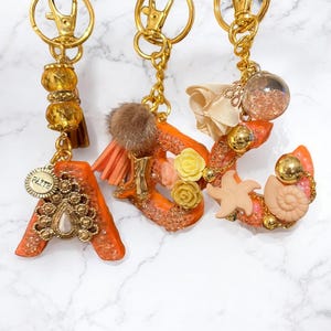 Vintage Monogram Keychain: Handmade Yarn Initial Charm