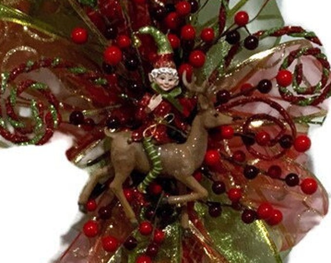 Candy Cane door Wreath, Elf Candy Cane Wreath