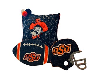 OSU Logo, OSU Pillow Football Helmet, Oklahoma State Football wall decor, OSU Helmet wall Desk Decor