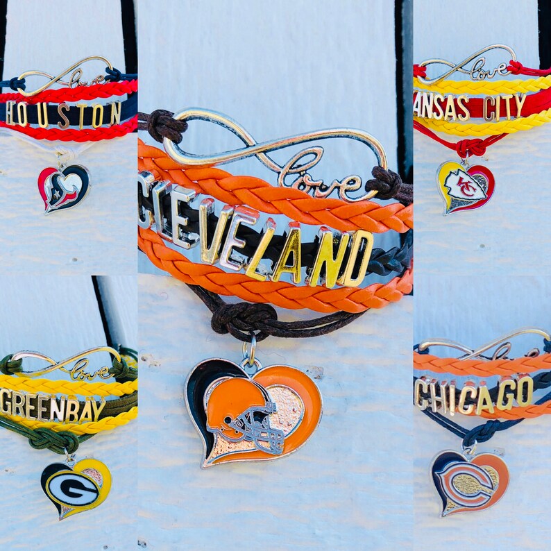 Charm Bracelet Infinity Love Football Bracelet Green Bay Packers Sports Fans Wrap Bracelets Charm Handmade Sports Fans