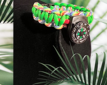 Paracord Compass bracelet, Paracord Survival Bracelet,