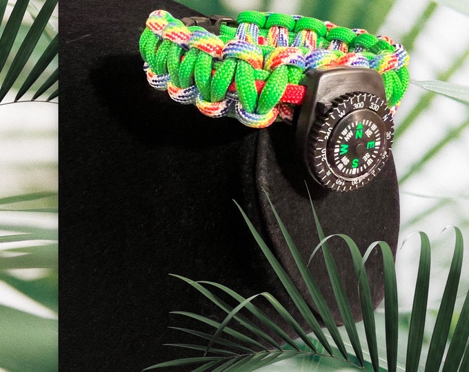 Paracord Compass bracelet, Paracord Survival Bracelet,