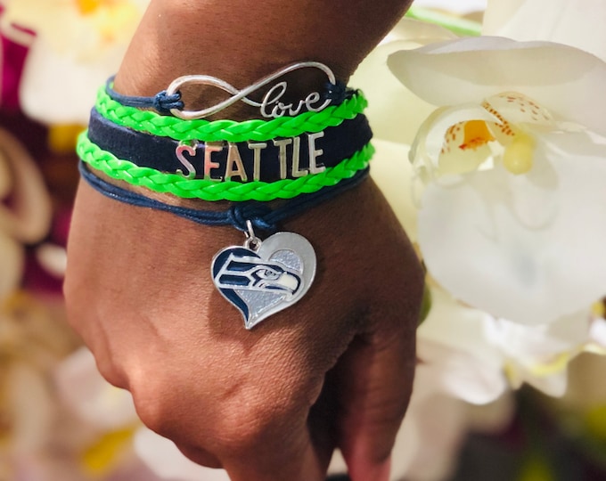 Football Bracelet, Wrap Leather Bracelet, Multilayer Leather Cord Bracelet, Infinity Football bracelet, Snake chain Bracelet