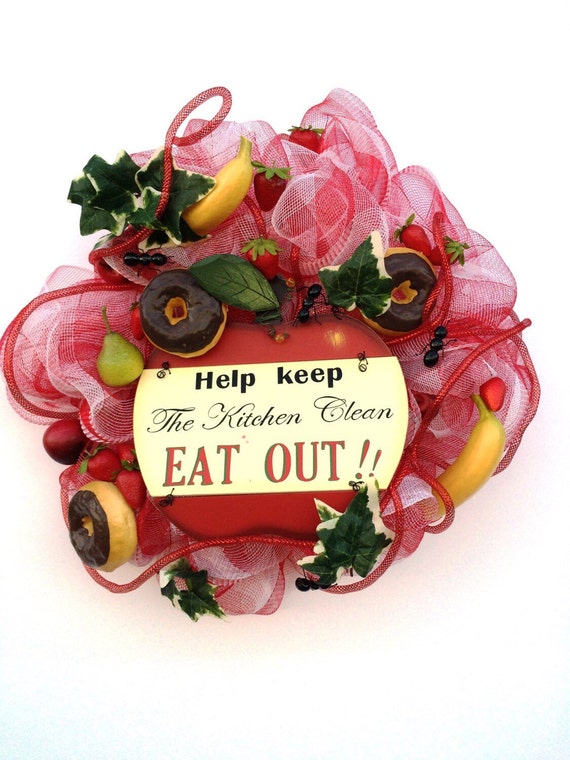 Picnic Time Wreath Outdoor Picnic Wreath Kitchen Clean Wreath Etsy