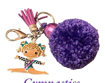 Pom Pom Keyring: Gymnastics Charm, Back to School