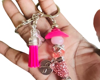 Cowgirl Keychain: Glitter Cowboy Hat, Western Charm, Resin Beads