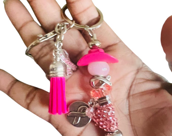 Cowgirl Keychain with glitter Cowboy Hat, Western Charm Keychain, Resin Beads, Cowboy hat Charms