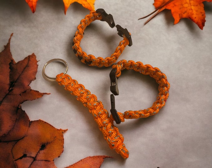 Paracord Reflective Bracelet, Paracord Key Fob
