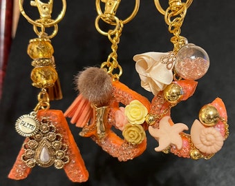 Vintage alphabet key chain, Alphabet Vintage Key Chain Ring
