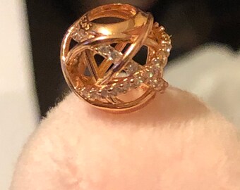 Rose Gold Galaxy Charm, Rose Gold Color Galaxy, 925 Sterling Silver Charm, Rose Gold Charm, Galaxy Gold Charm kit