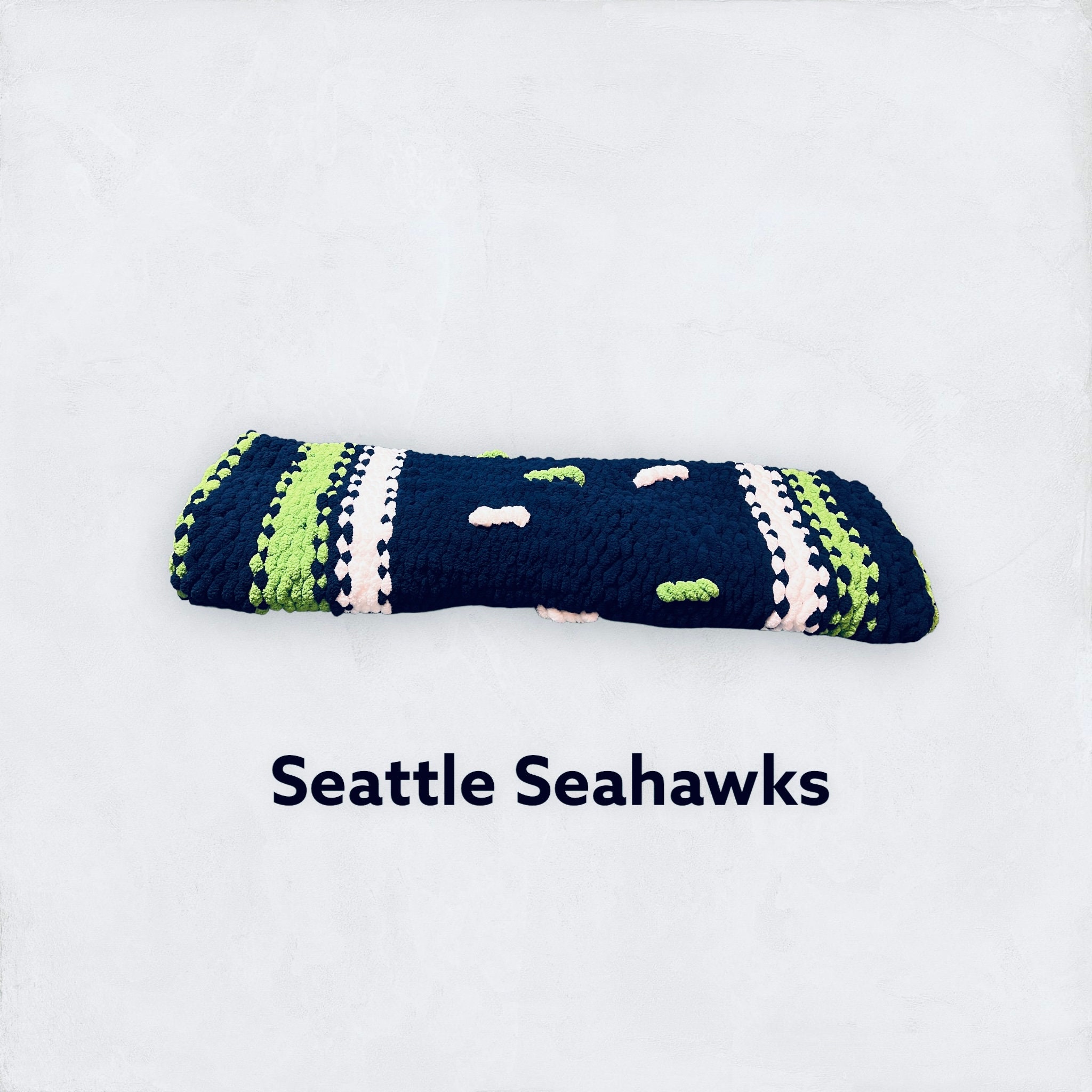 Seattle Seahawks Finger Loop Weighted Blanket Chunky Lime Green Chunky Navy Blue Chunky White Finger Loop Blanket Etsy