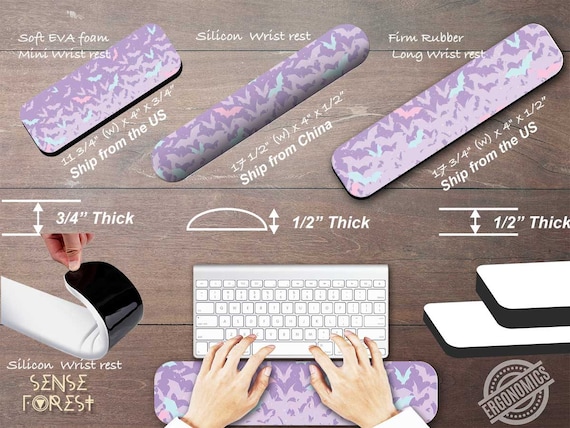 Memory Foam Ergonomic Keyboard Wrist Rest Pad Cushion Mouse Pad Purple