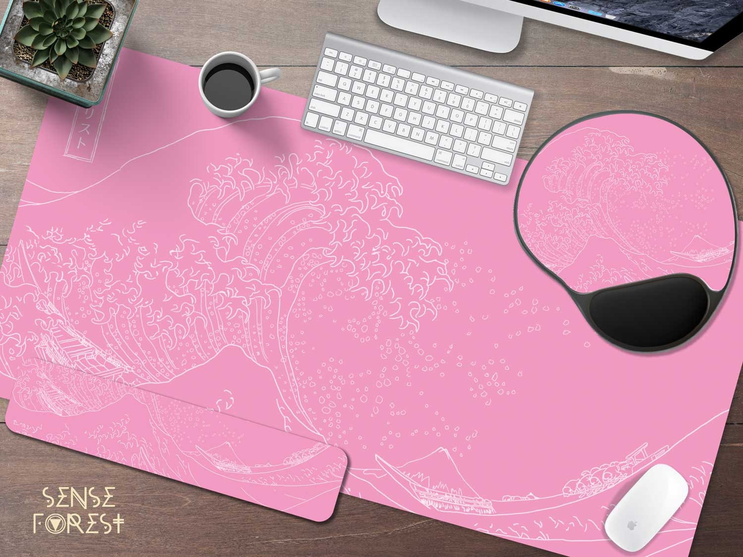 Kawaii Pastel Pink Stars Bokeh Light Desk Mat, Japanese Anime Desk Pad,  Extended Mouse Pad, Extra Large Gaming Pad Girly Desk Accessories 