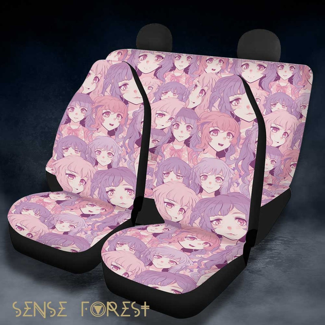 Japanese Pastel Pink Anime Car Seat Cover Set Kawaii Shoujo Etsy