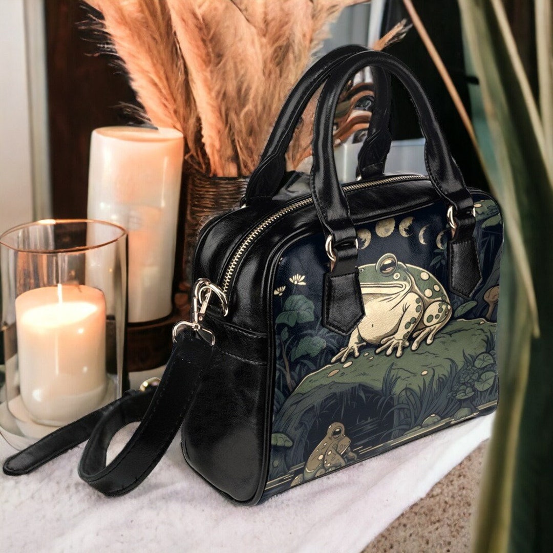 Toad Handbag Kawaii Goth Goblincore Moon Frog Bowler Handbag Forest Toad - Etsy