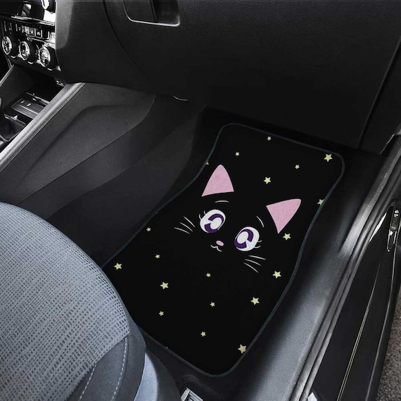 Kawaii Japanese Anime Black Cat Twinkle Stars Car Floor Mats