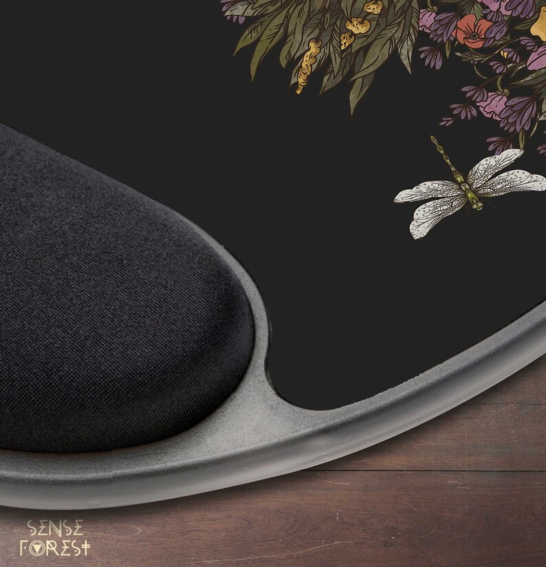 Dried Flowers Ergonomic Gel Pad Mouse Pad Cottagecore Mouse Etsy