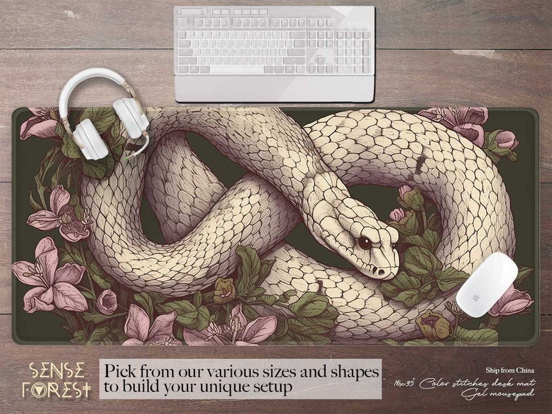 Witchy Serpent of Old Desk Mat RGB Boho Floral Snake Pastel - Etsy