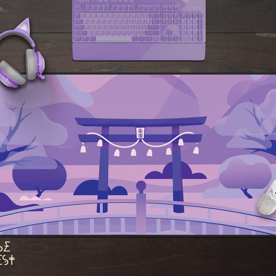 Discover Japanese Temple Wrist Rest Mouse Pad