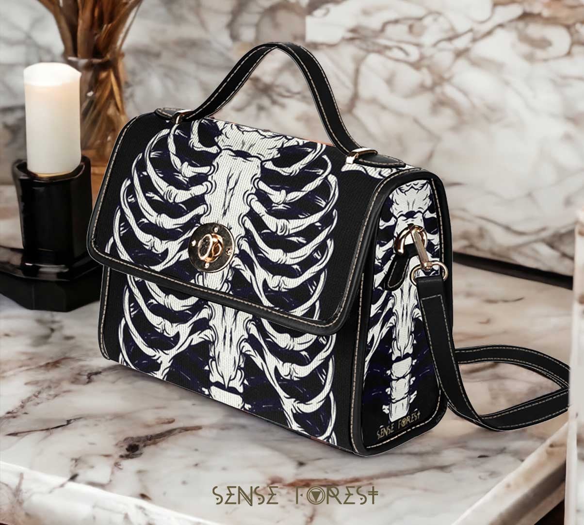 Discover Kawaii Goth Halloween Black Skeleton Women's Crossbody Bag