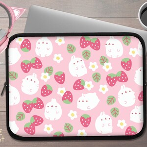 Kawaii Flowers Rabbit iPad & Laptop Sleeve