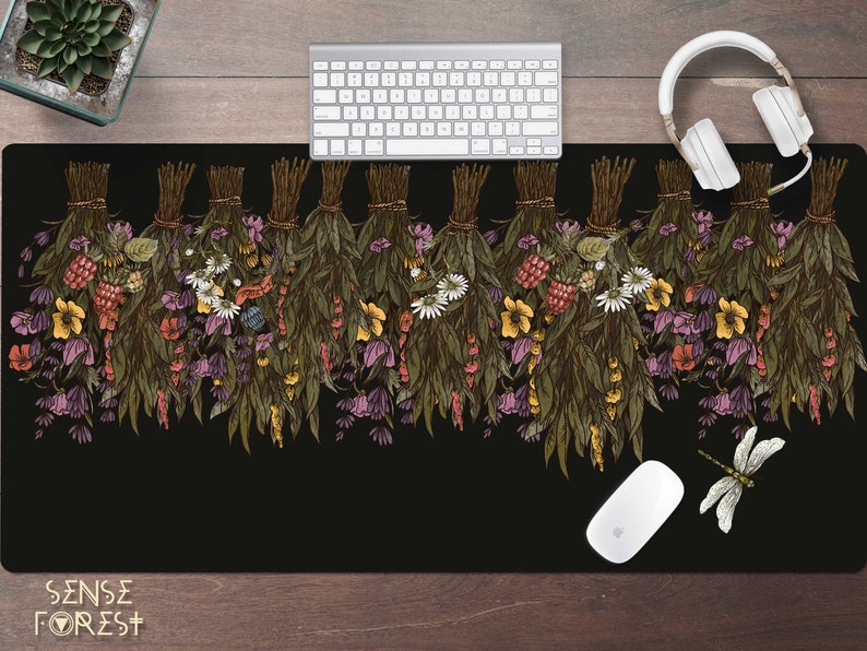 Dried Flowers Ergonomic Gel Pad Mouse Pad Cottagecore Mouse Etsy
