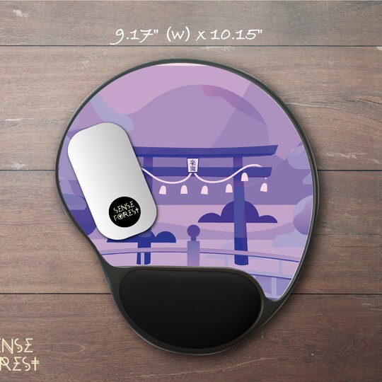 Disover Japanese Temple Wrist Rest Mouse Pad