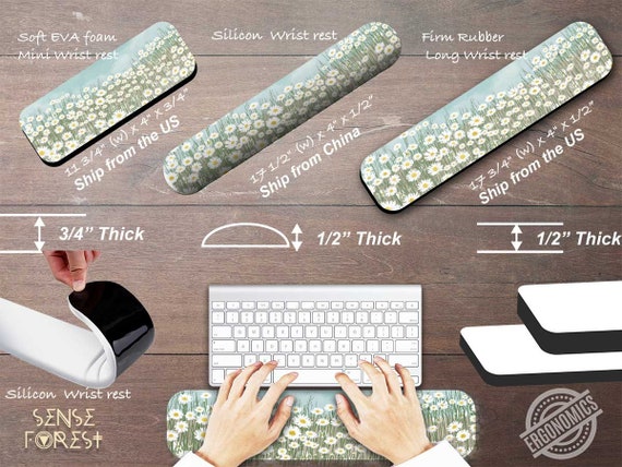 1pc Flower Design Silicone Keyboard Wrist Rest Mouse Pad For Girls And Boys