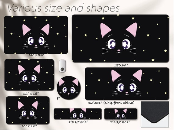Kawaii schwarze Katze funkelnde Sterne Autositzbezüge, niedliche