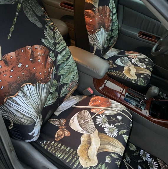 Boho Witchy Dark Cottagecore Car Seat Covers, Cute Magic Mushroom