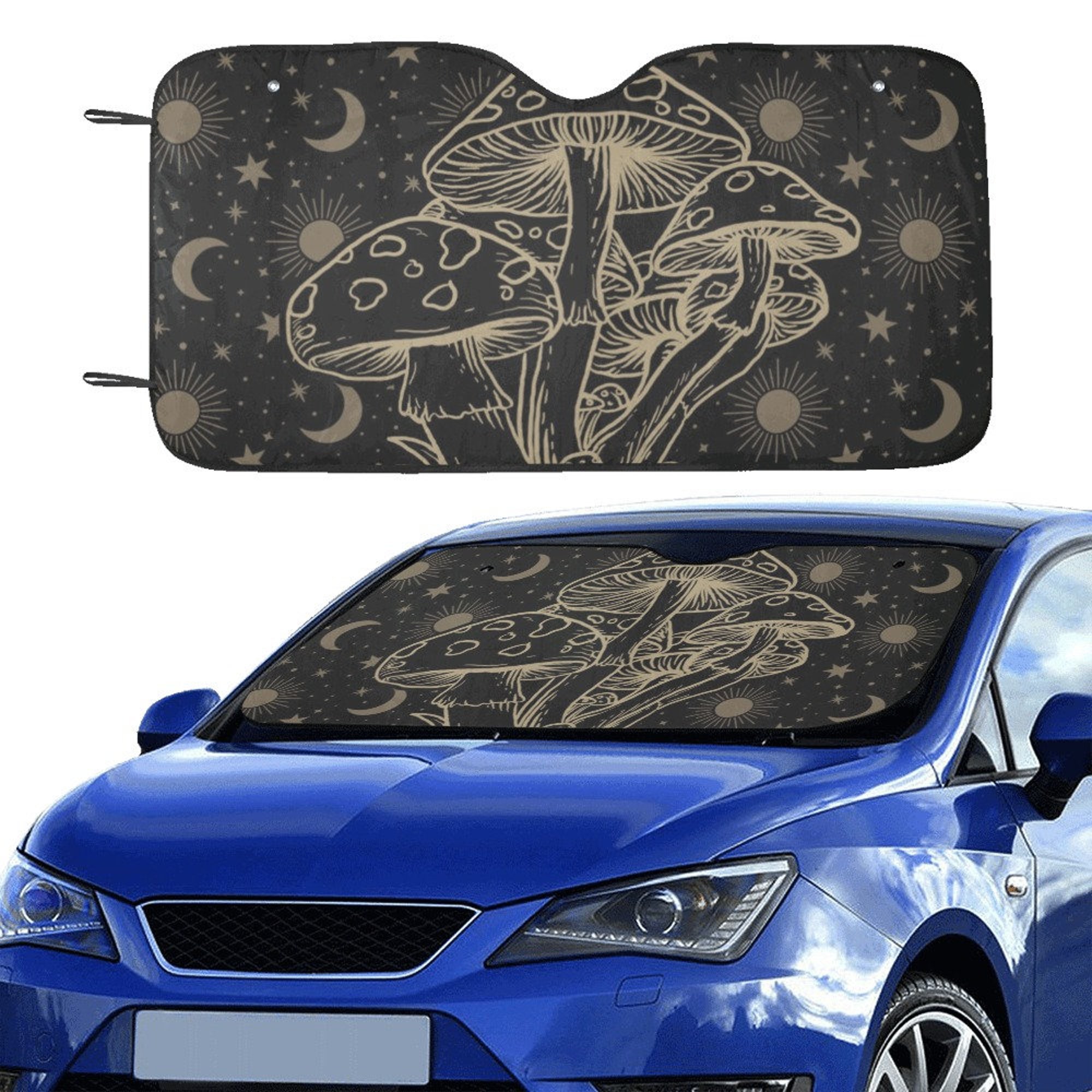 Discover Witchy Celestial Mushroom Car sunshade