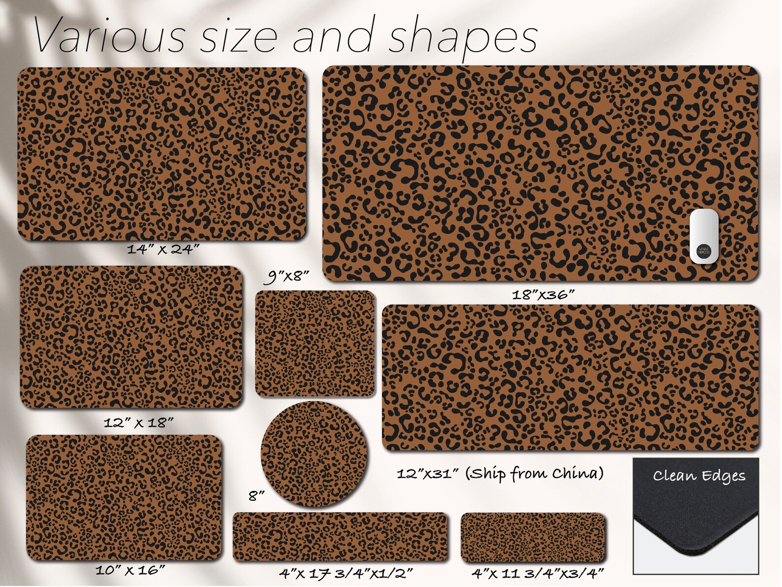 Leopard Print Desk Mat Extra Large Cute Maximalist Brown Etsy
