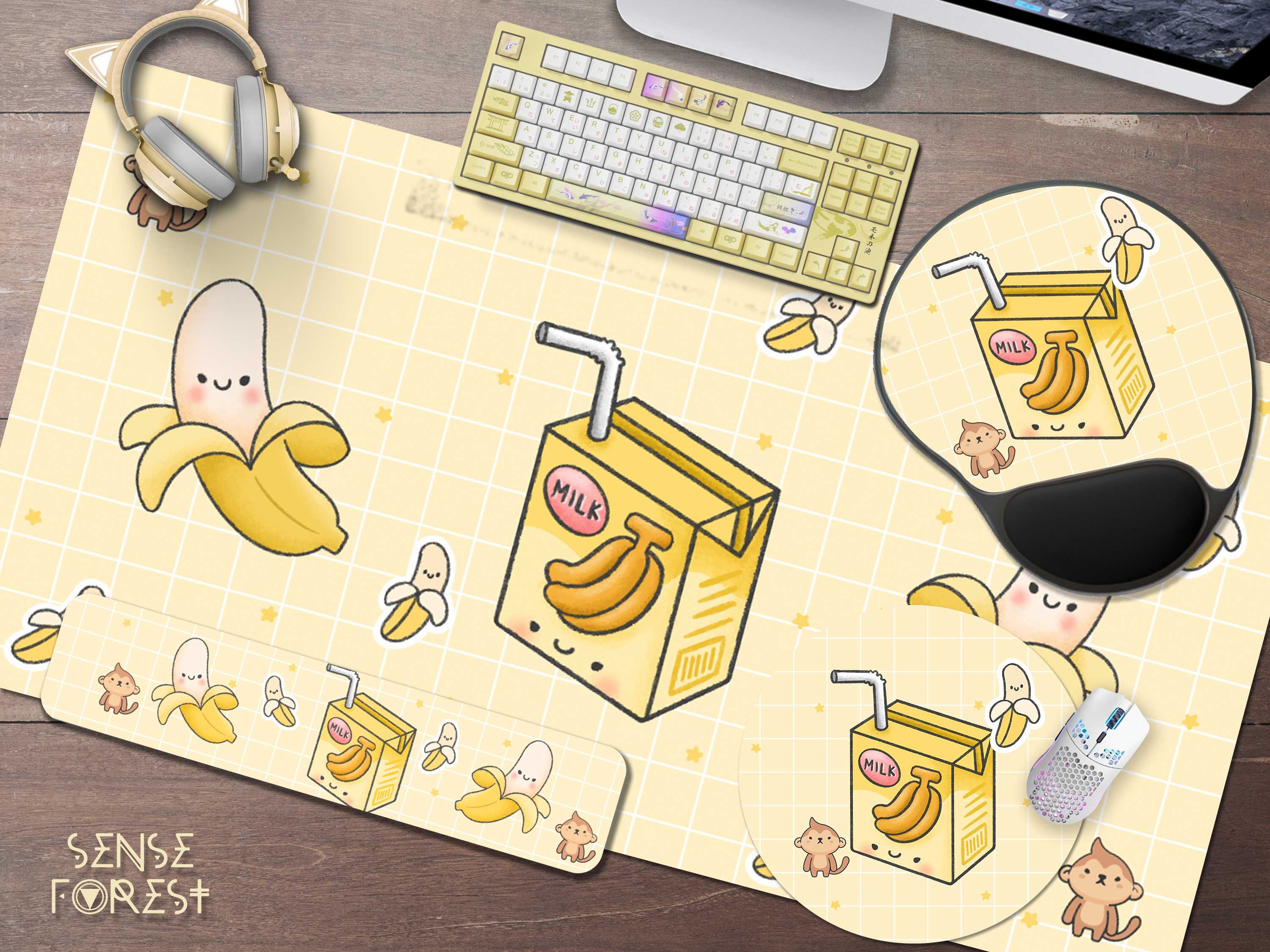 Japanese Anime Banana Milk Desk Mat Cute Monkey Yellow Kawaii - Etsy Hong Kong Japanese Anime Banana Milk Desk Mat Cute Monkey Yellow Kawaii - Etsy Hong Kong