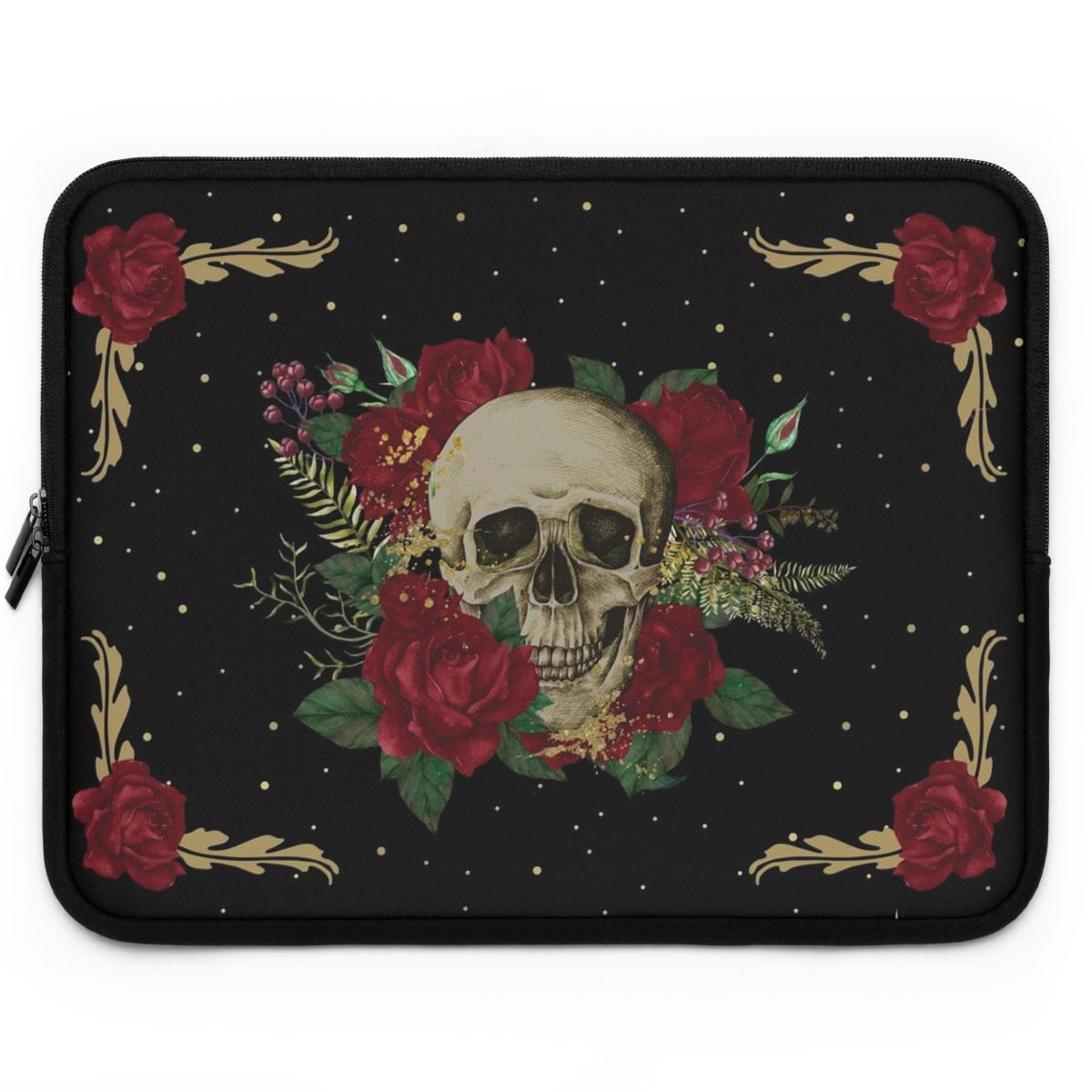 Discover Dark Academia Skull Rose laptop sleeve, cute Goth Witchy laptop case ipad tablet cover