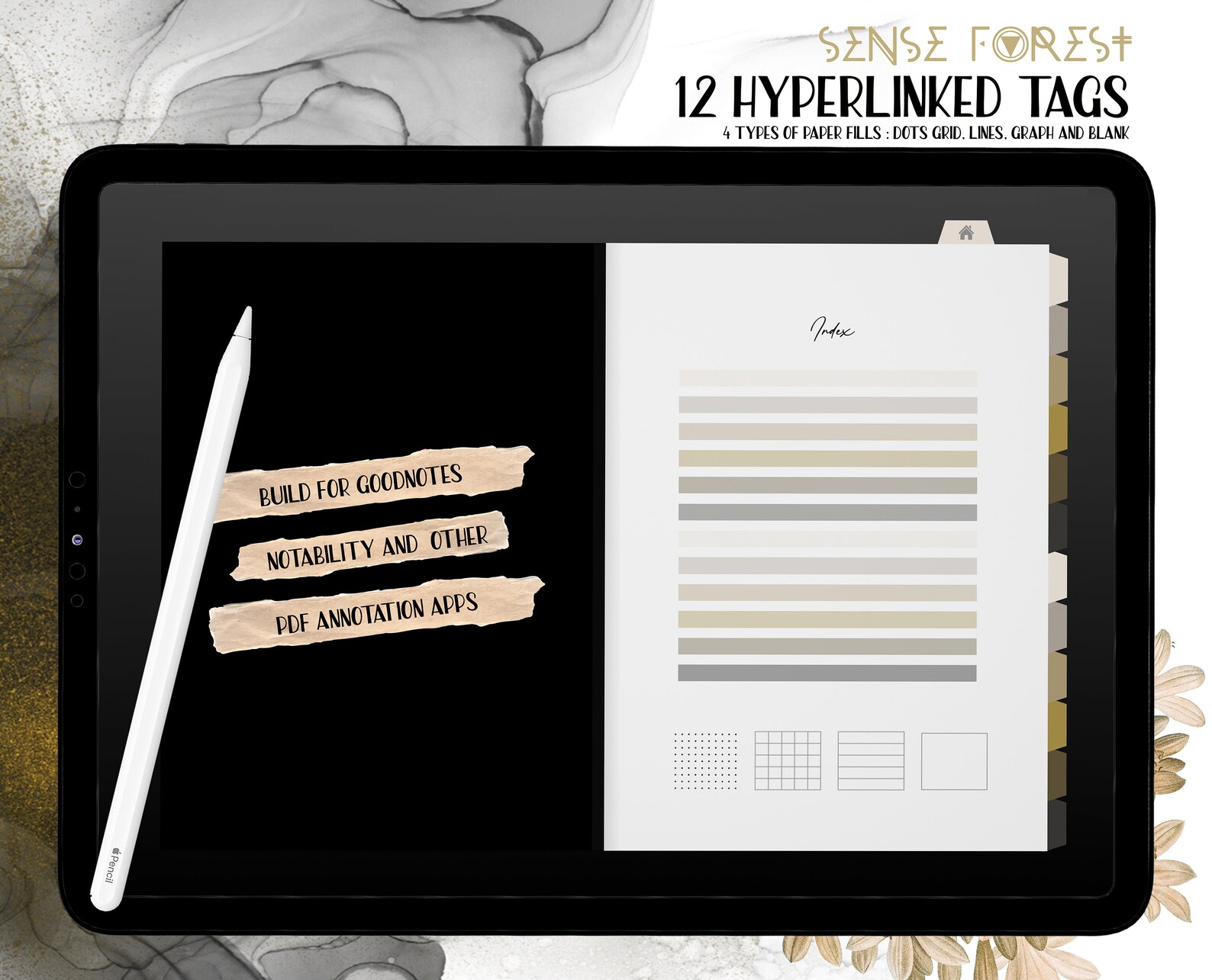 Manifest notebook Digital Blank meditation journal with tabs Etsy