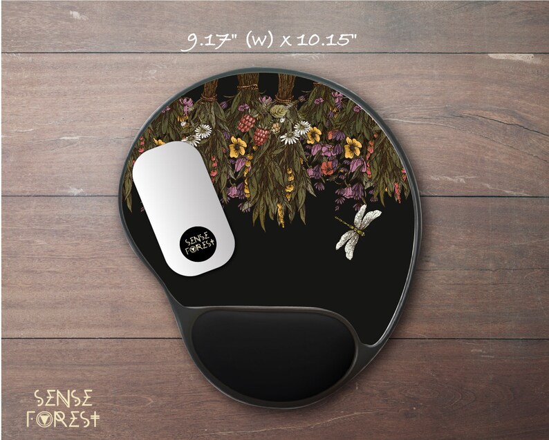 Dried Flowers Ergonomic Gel Pad Mouse Pad Cottagecore Mouse Etsy
