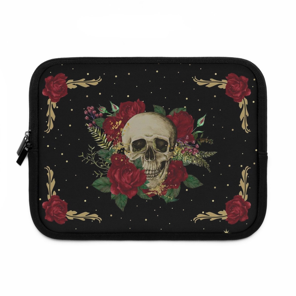 Discover Dark Academia Skull Rose laptop sleeve, cute Goth Witchy laptop case ipad tablet cover