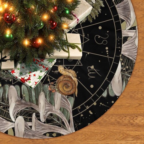 Wicca Witchy Forest Animal Christmas Tree Skirt Pagan Nature Etsy