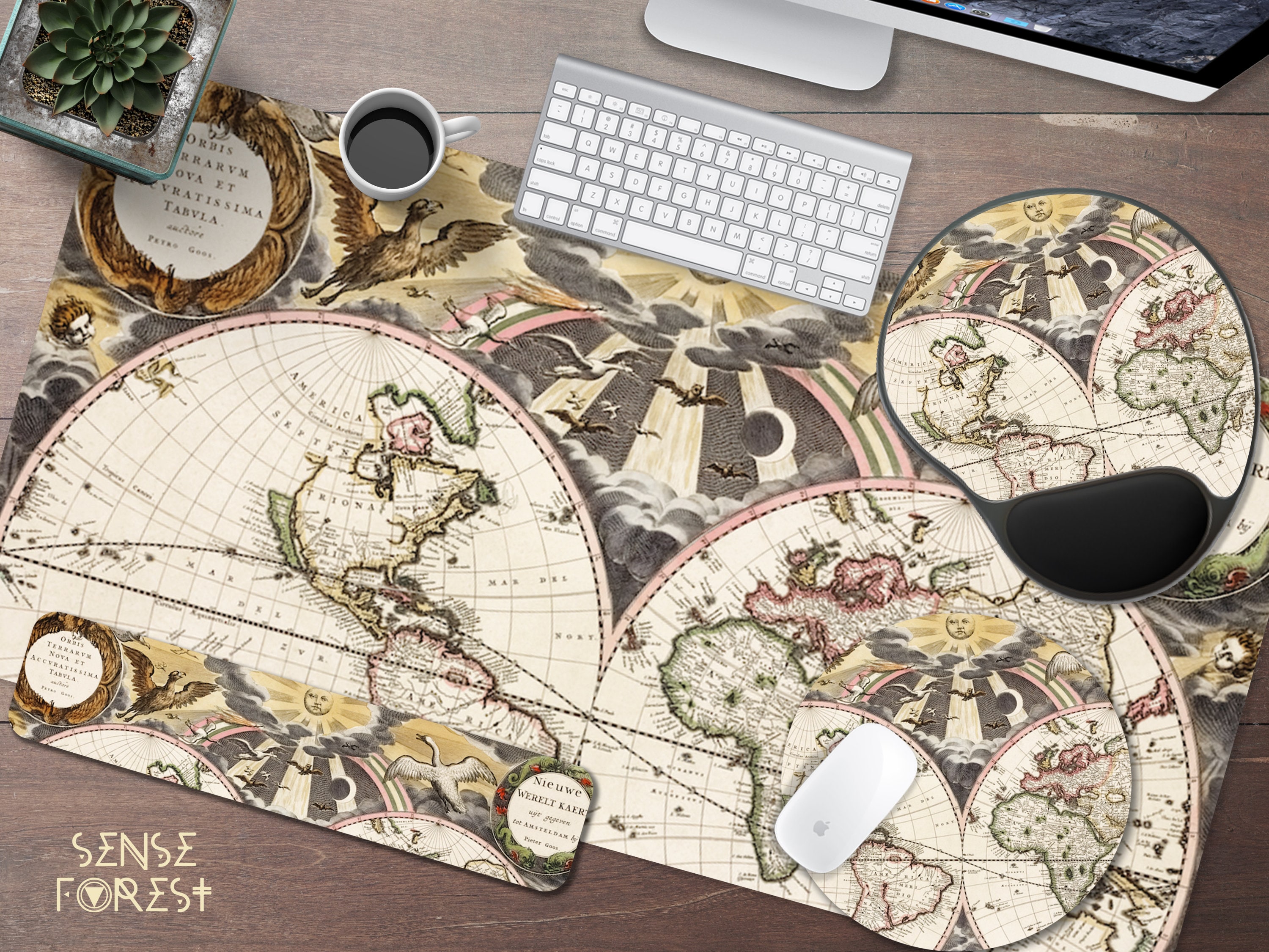 Official Mapa Do Mundo in Portugal Desk Mat - Desk Decor - 13.5 x 19.5  inches | 34.5 x 49.5 cm - Desk Pad - Desk Protector Mat - Cute Stationery 