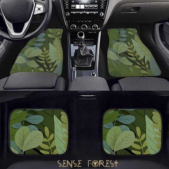 Kawaii Tropical Green Leaves Car Accessories, Cute Car Accessories