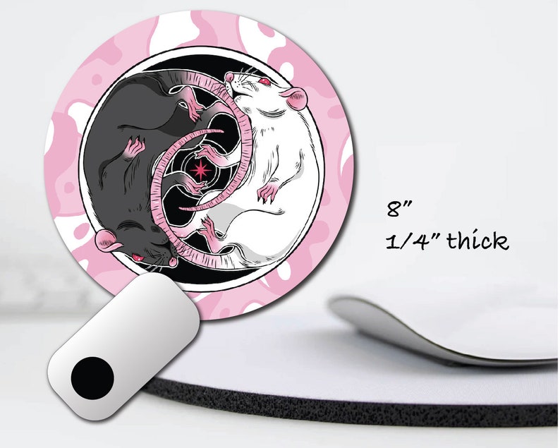Pink Y2K Gamer Mousepad Cute Pastel Goth Yin Yang Mouses Girl Etsy