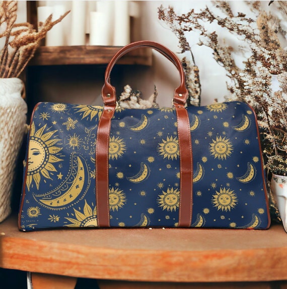 Whimsy Goth Sun Moon Star Waterproof Travel Bag Witchy Celestial Large Duffle Bag Shoulder Strap Boho Hippies Vegan Leather Overnight Bag Etsy Ireland