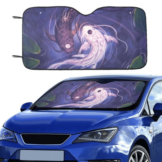 Parasole per auto con pesce Koi giapponese per parabrezza, Giappone blu  fung shui Finestra parasole, accessori per auto con pesci carpa anime  Schermo decorativo automatico -  Italia