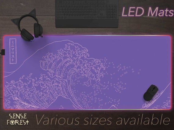 Tapis de souris de Gaming rose RVB LED grand tapis de bureau en  caoutchouc