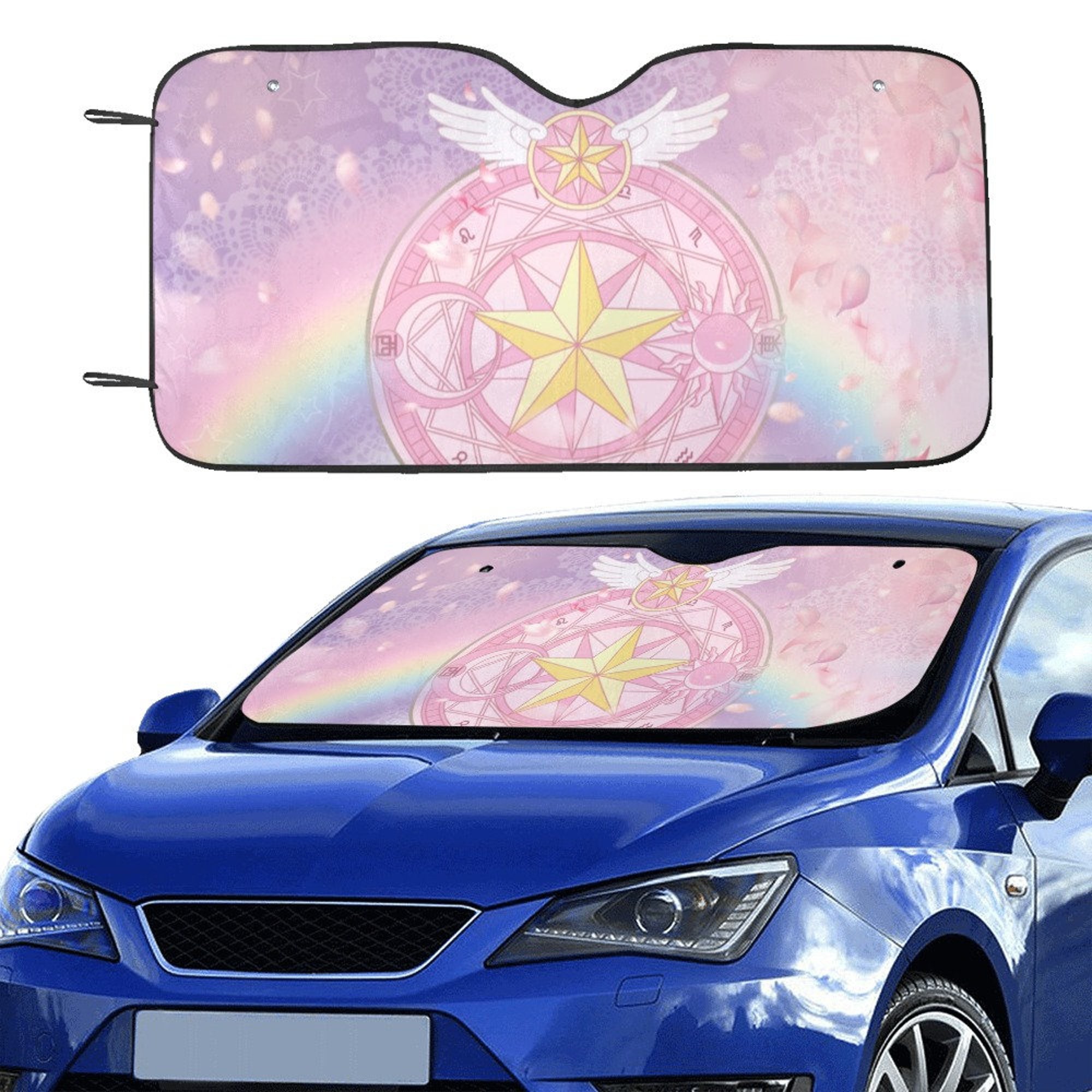 Discover Rainbow Sakura Car sunshade for windshield