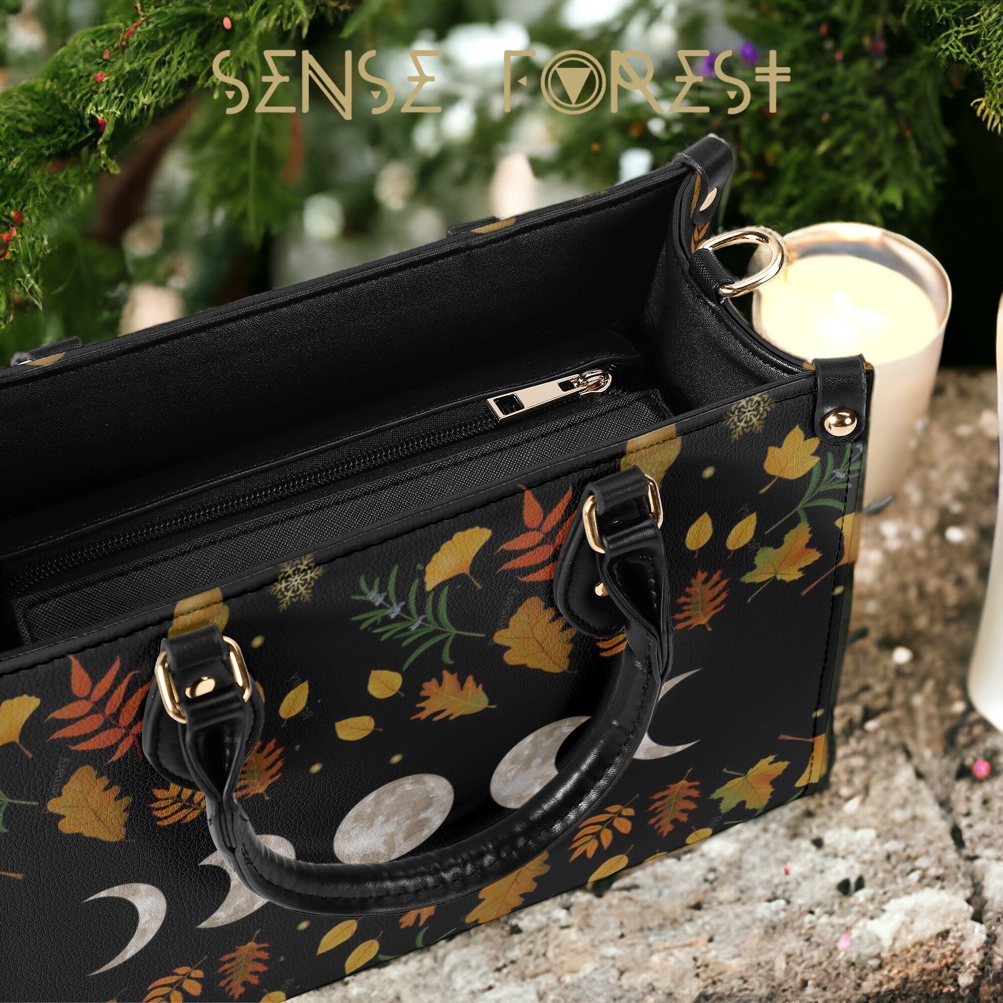 Discover Retro Lune Boho Motif Gothique Sac En Cuir