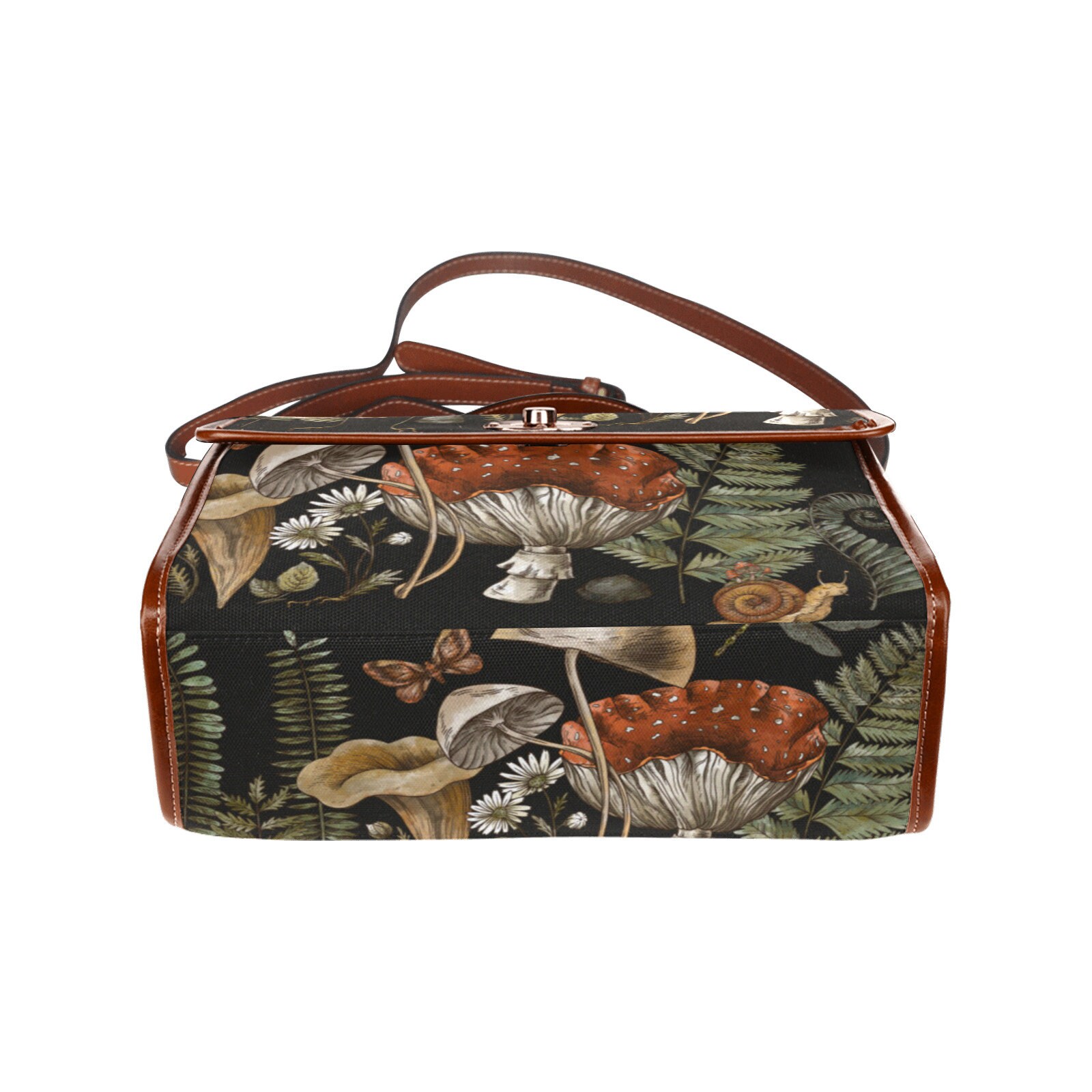 Magical Mushroom Leather bag Cottagecore bag Shoulder bag