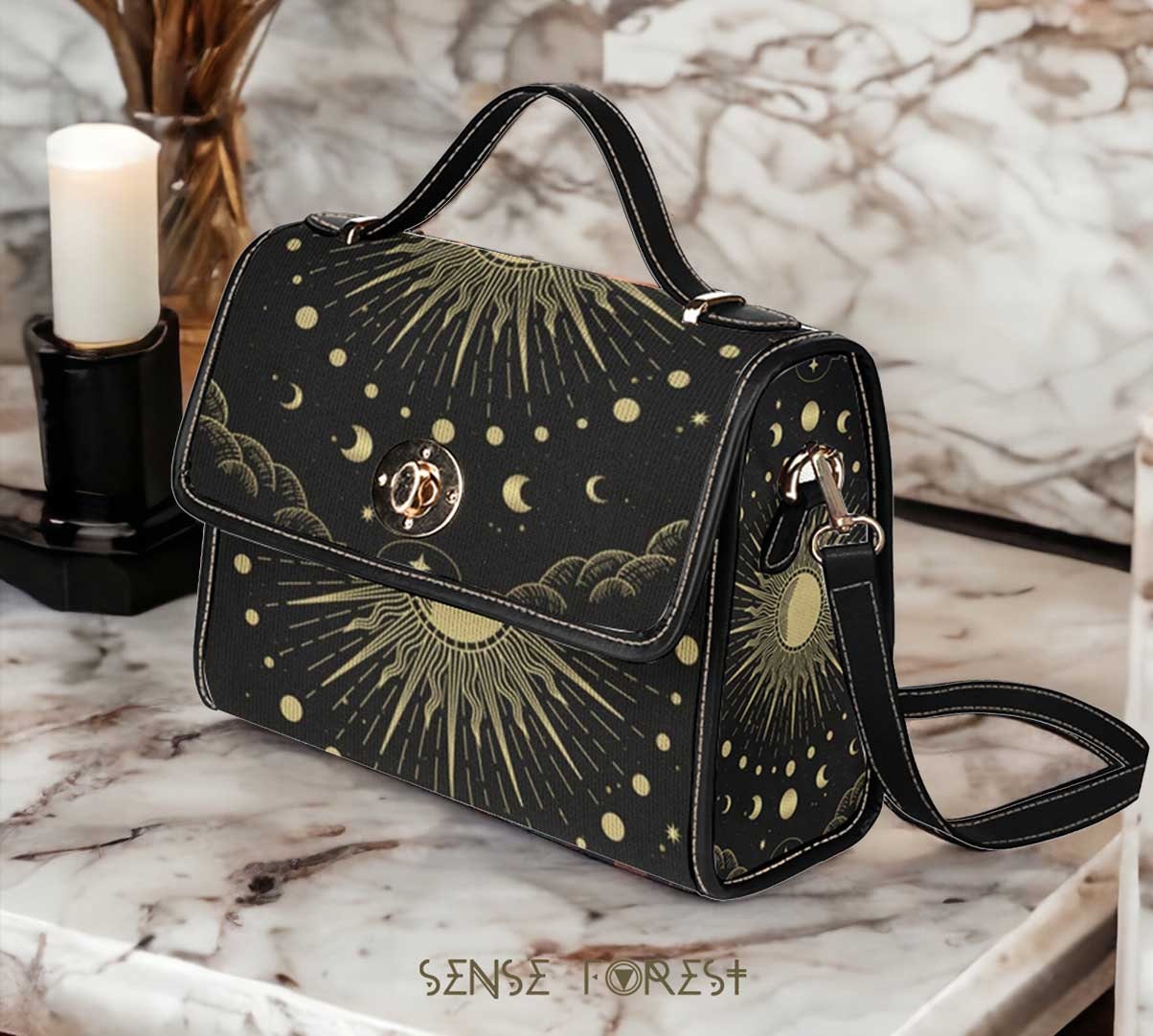Black and gold crossbody bag Etsy