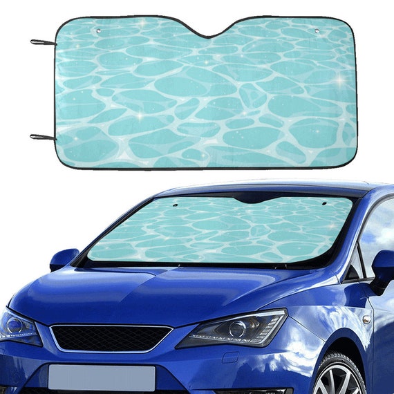Blue Swimming Pool Car Sunshade for Windshield Kawaii Anime Pool
