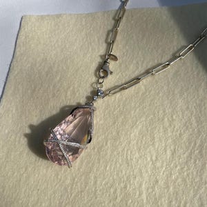 Pink Sapphire Pendant Necklace – Sterling Silver Chain